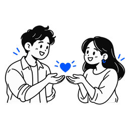 Two people sharing a heart